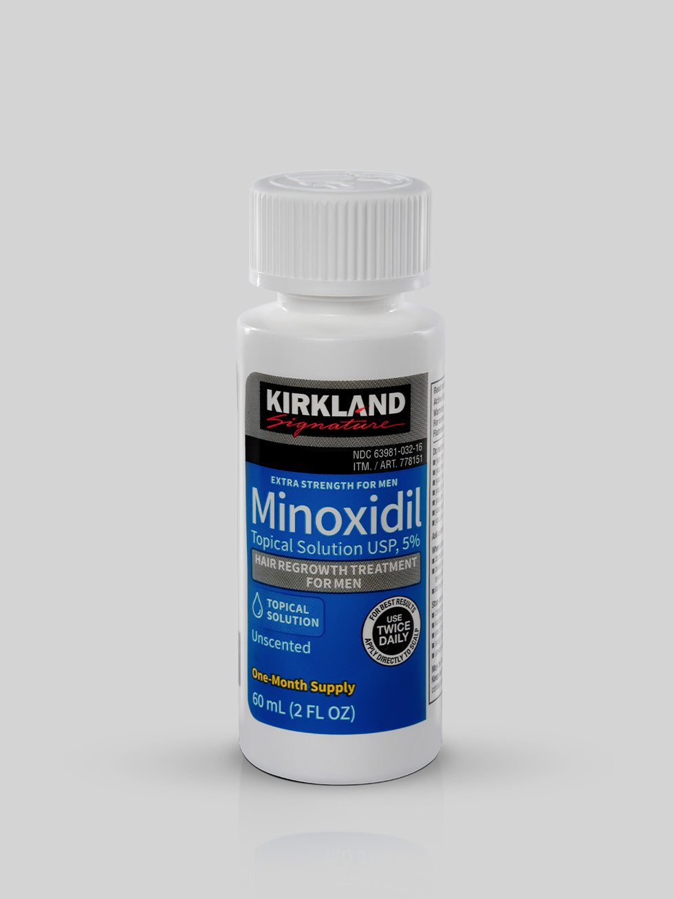 Minoxidil Kirkland - 1 Frasco + Conta Gotas