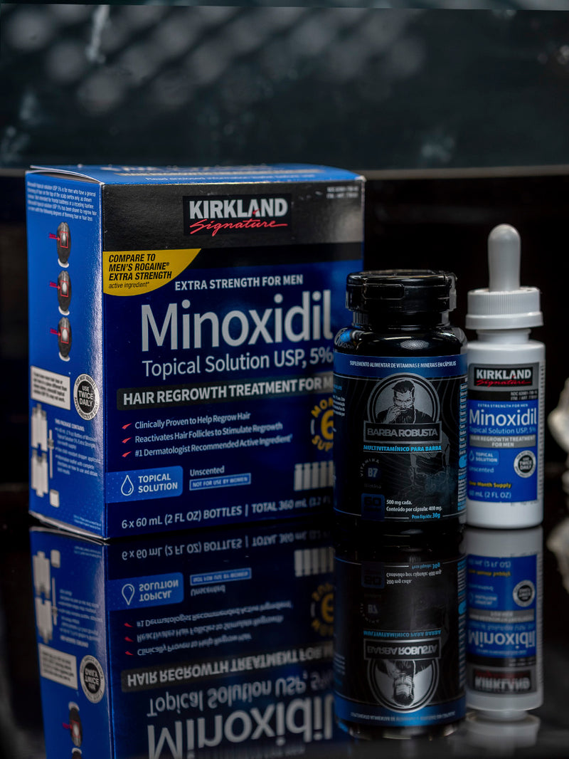 Caixa Minoxidil Kirkland 5% + Vitamina Aceleradora