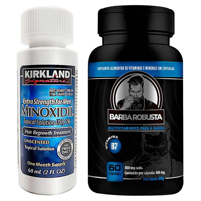 Minoxidil Kirkland 5 Barba Robusta Acelerador de Resultados